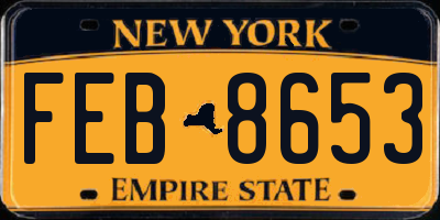 NY license plate FEB8653