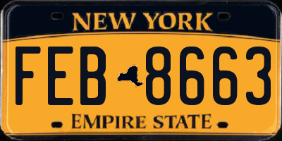 NY license plate FEB8663