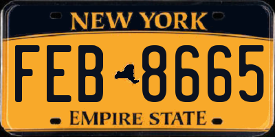 NY license plate FEB8665