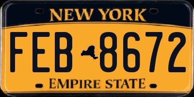 NY license plate FEB8672