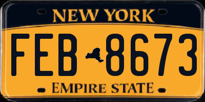 NY license plate FEB8673
