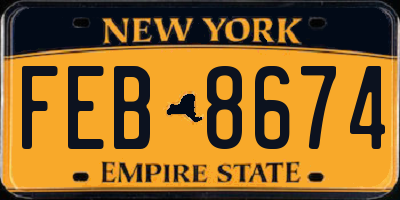 NY license plate FEB8674