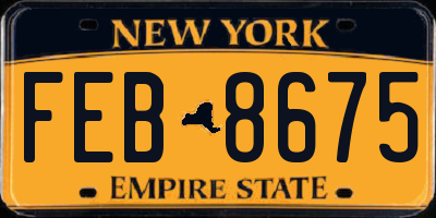 NY license plate FEB8675