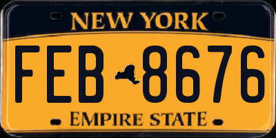 NY license plate FEB8676