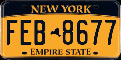 NY license plate FEB8677
