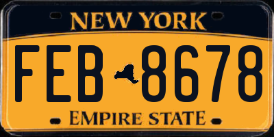 NY license plate FEB8678