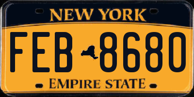 NY license plate FEB8680