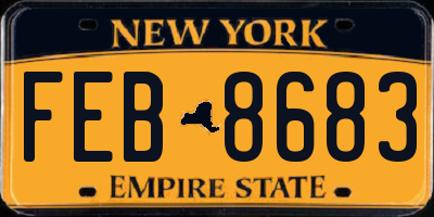 NY license plate FEB8683