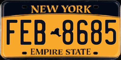 NY license plate FEB8685