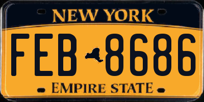 NY license plate FEB8686