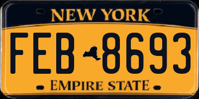 NY license plate FEB8693