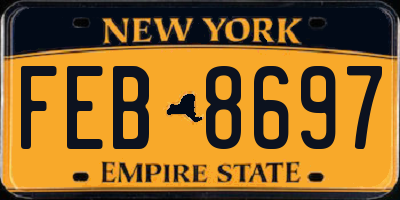 NY license plate FEB8697