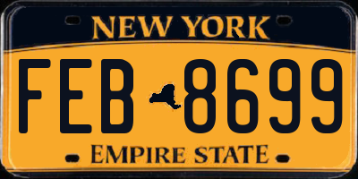 NY license plate FEB8699