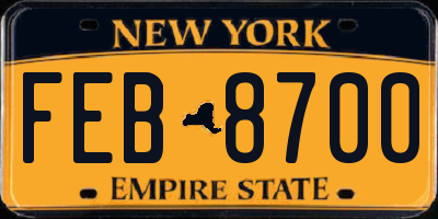 NY license plate FEB8700
