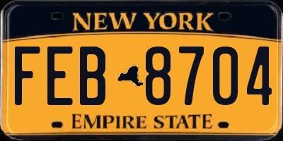 NY license plate FEB8704