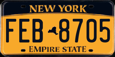 NY license plate FEB8705