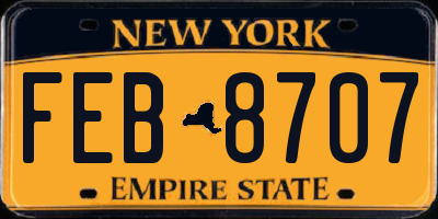 NY license plate FEB8707