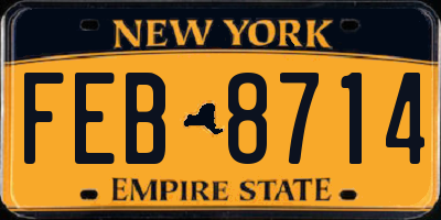 NY license plate FEB8714