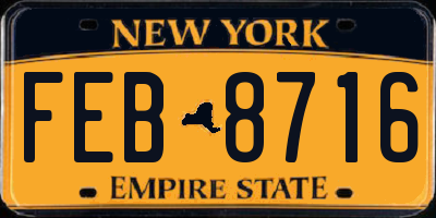 NY license plate FEB8716