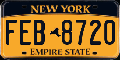 NY license plate FEB8720