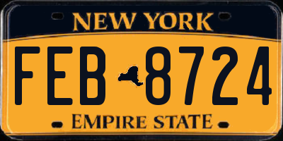 NY license plate FEB8724