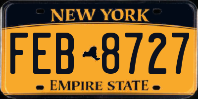 NY license plate FEB8727