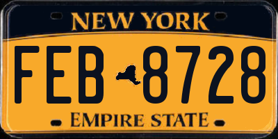 NY license plate FEB8728