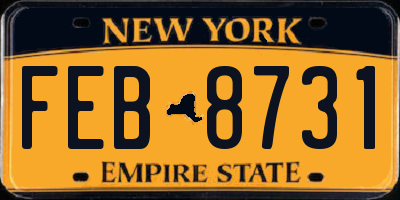 NY license plate FEB8731