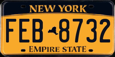 NY license plate FEB8732