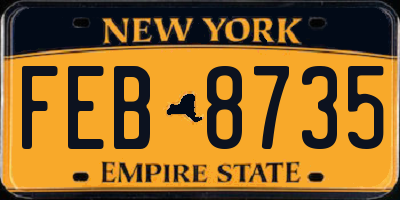 NY license plate FEB8735