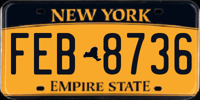 NY license plate FEB8736