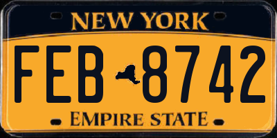 NY license plate FEB8742