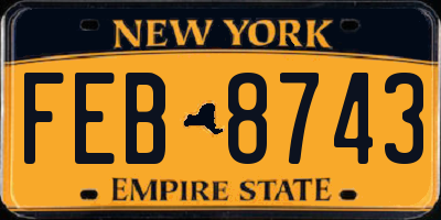 NY license plate FEB8743