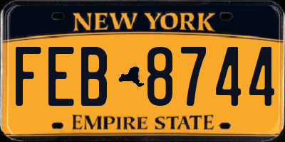 NY license plate FEB8744