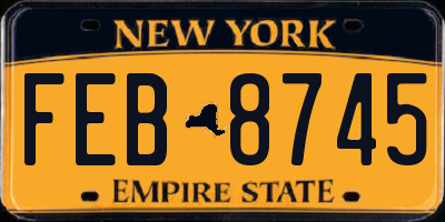 NY license plate FEB8745