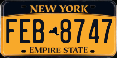 NY license plate FEB8747
