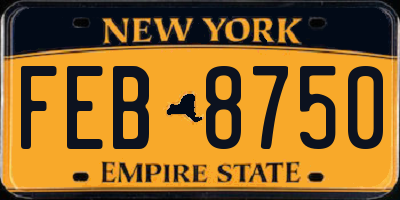 NY license plate FEB8750