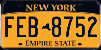 NY license plate FEB8752