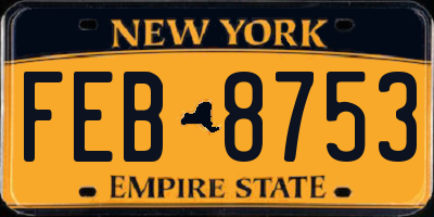 NY license plate FEB8753