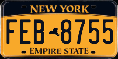 NY license plate FEB8755