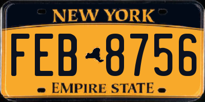NY license plate FEB8756