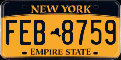 NY license plate FEB8759