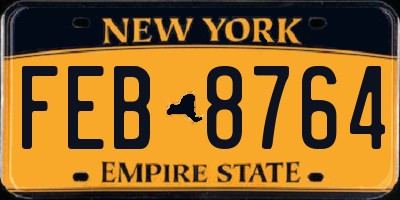 NY license plate FEB8764