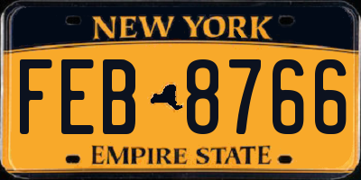 NY license plate FEB8766
