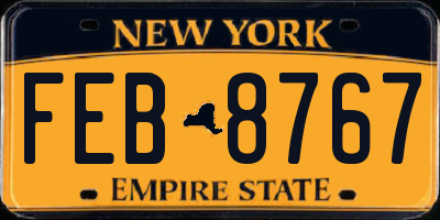 NY license plate FEB8767