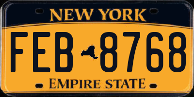 NY license plate FEB8768