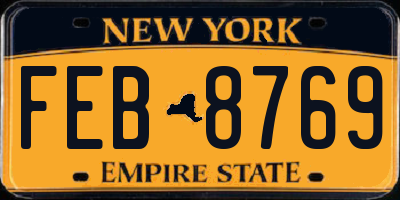NY license plate FEB8769