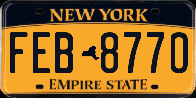 NY license plate FEB8770