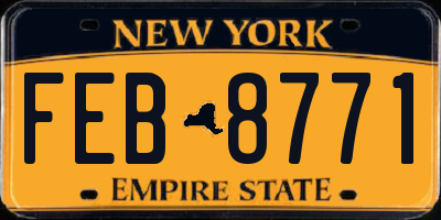 NY license plate FEB8771