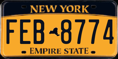 NY license plate FEB8774